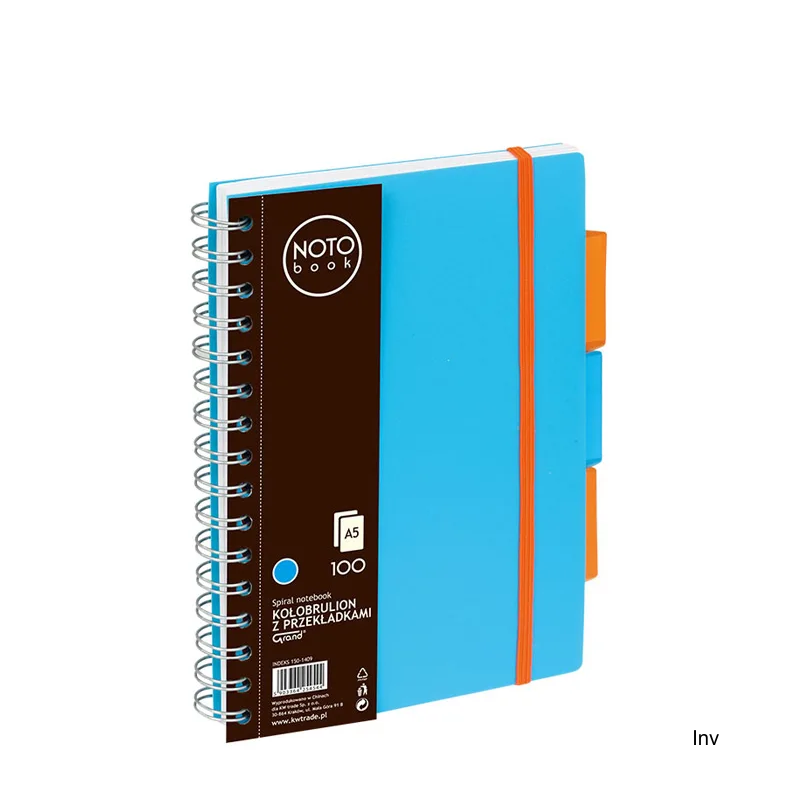 Kołobrulion Grand NOTO book A5 100 kartek niebieski kratka 150-1409 3 przekładki