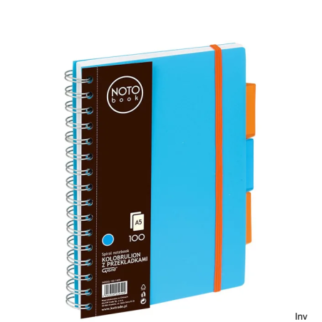 Kołobrulion Grand NOTO book A5 100 kartek niebieski kratka 150-1409 3 przekładki