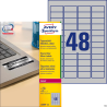 Etykiety znamionowe Avery Zweckform L6009-100 45,7x21,2 mm srebrne 100 arkuszy poliestrowe