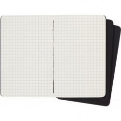 Zestaw 3 Zeszytów MOLESKINE Cahier Journals P (9x14cm) w kratkę, 64 strony, czarny