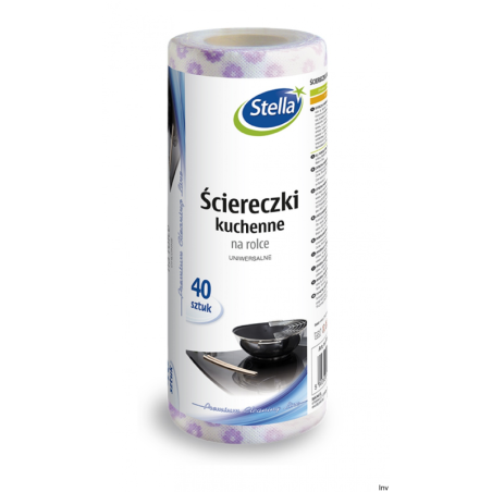 Ściereczki uniwersalne na rolce 40 sztuk niebieskie STELLA