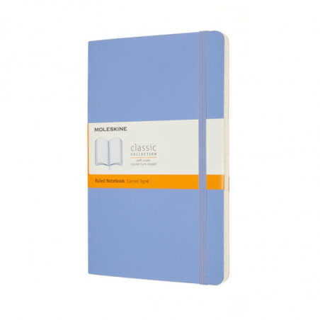 Notes MOLESKINE Classic L (13x21 cm) w linie, miękka oprawa, hydrangea blue, 192 strony, niebieski