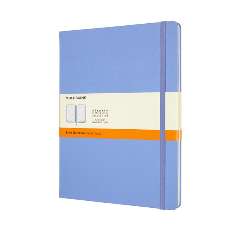 Notes MOLESKINE Classic XL (19x25 cm) w linie, twarda oprawa, hydrangea blue, 192 strony, niebieski