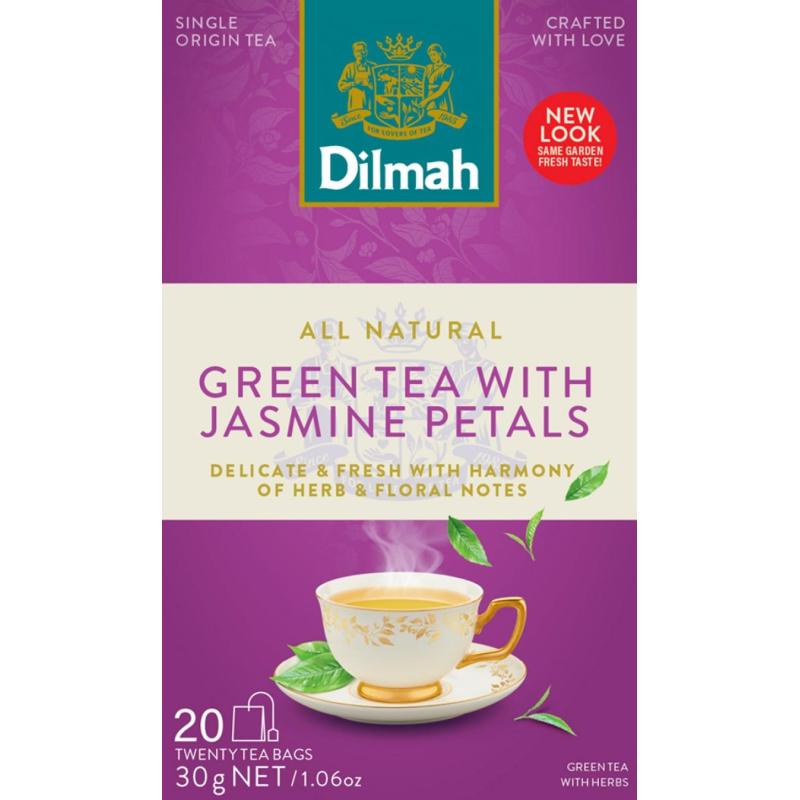 Herbata DILMAH, zielona, jaśminowa, 20 torebek