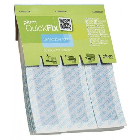Plastry wykrywalne PLUM QuickFix Long, wkład, 30 szt., niebieskie