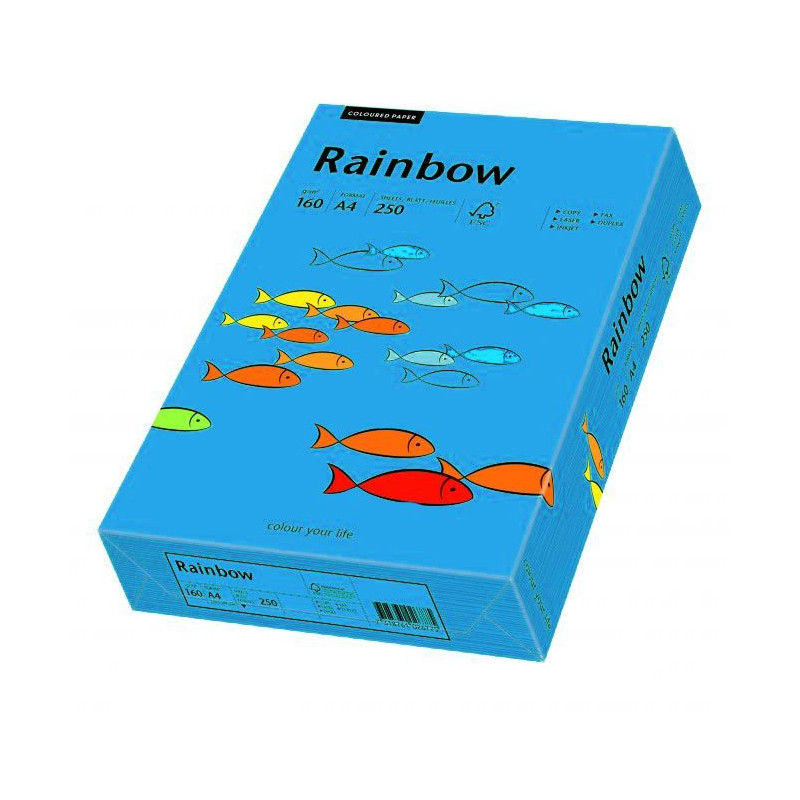 Papier Xero A4 160g niebieski 250 arkuszy Rainbow