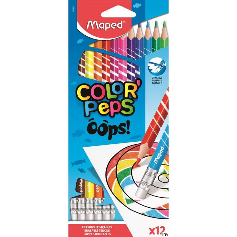 Maped Kredki trójkątne ścieralne Color'Peps 12 sztuk
