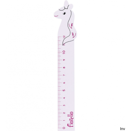 Linijka drewniana Fiorello 12 cm jednorożec z jednostkami mm, szablon do odrysowania, grubość 3 mm