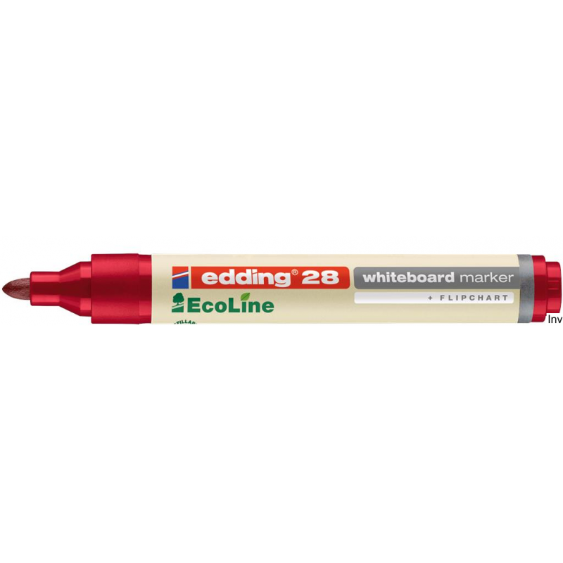 Edding marker ekologiczny do tablic suchościeralnych, okrągła końcówka, czerwony, szerokość linii 1,5-3 mm