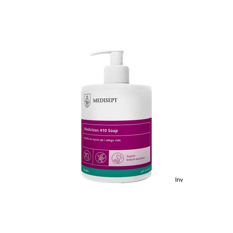 Mydło w płynie Medisept 410 Soap 500 ml pH 5,5-6,5 dozownik do rąk i ciała