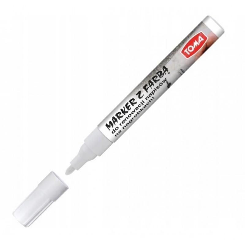 Marker olejowy do nagrobków biały 2,5mm TO-448 Toma