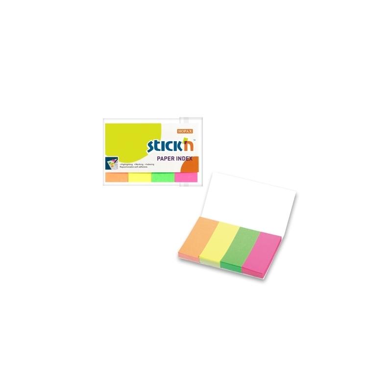 Zakładki indeksujące Stick'n 50x20mm neonowe 200 sztuk 4 kolory