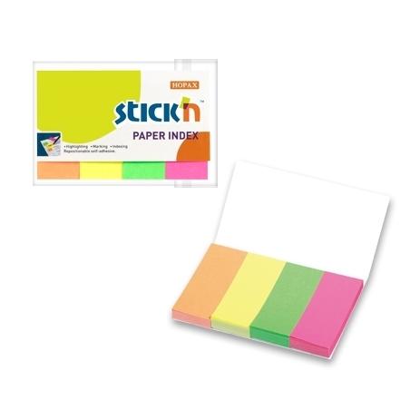 Zakładki indeksujące Stick'n 50x20mm neonowe 200 sztuk 4 kolory