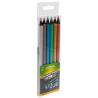 Kredki CRICCO trójk.6kol. BLACK WOOD JUMBO metaliczne etui CR331W6 AX - 1