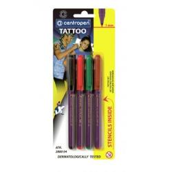 Markery do tatuażu 4 kolory + szablon 2880 CENTROPEN