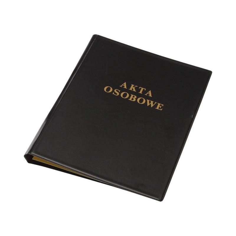 Teczka akt osobowych A4 PVC czarna Panta Plast 0409-0013-01 z gumkami i etykietą na grzbiecie