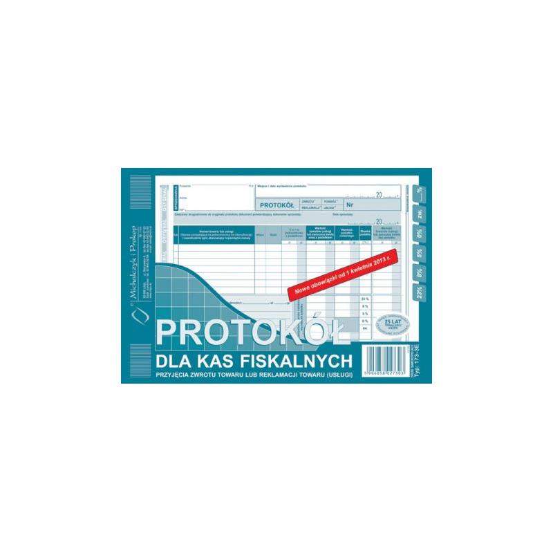 Protokół dla kas fiskalnych 173-3E (zwrot/reklamacja) Michalczyk i Prokop