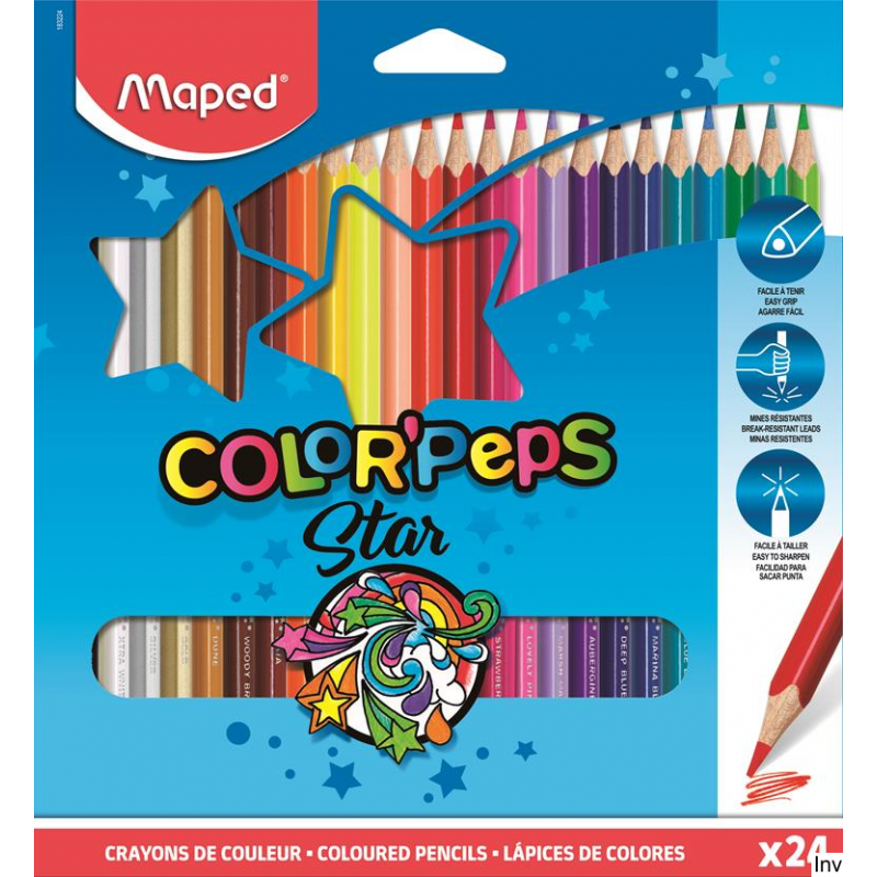 Kredki trójkątne Maped COLORPEPS 24 kolorów w kartonowym etui