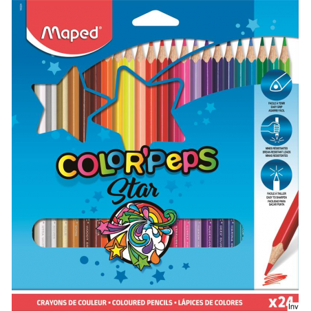 Kredki trójkątne Maped COLORPEPS 24 kolorów w kartonowym etui