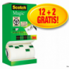 Taśma biurowa Scotch 3M Magic matowa 19mm 33m 12 sztuk + 2 rolki GRATIS