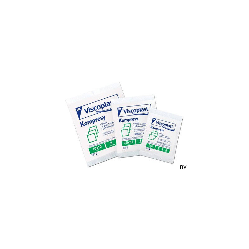 Kompresy jałowe bawełniane 10x10 cm 8 warstw Viscoplast 3M