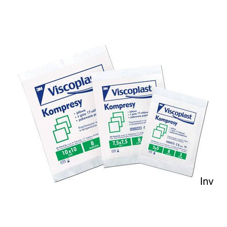 Kompresy jałowe bawełniane 10x10 cm 8 warstw Viscoplast 3M
