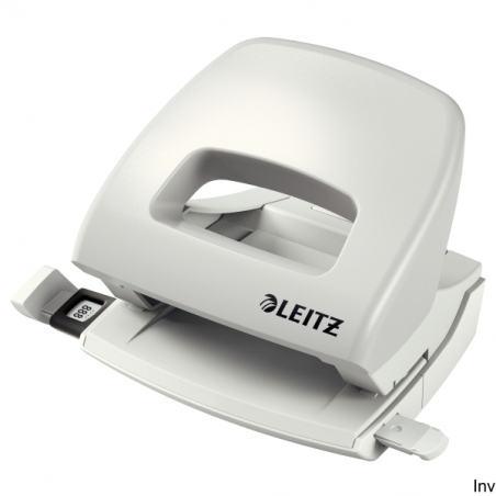 Dziurkacz średni Leitz 5038 szary do papieru A4, A5, A6, Folio, 16 kartek, metalowy z ergonomicznym uchwytem
