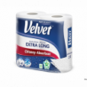 Ręcznik Velvet Extra Long Biały 2 rolki 100% celuloza 2 warstwowy 90 listków
