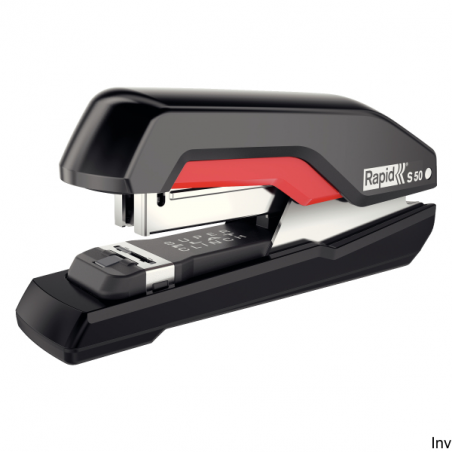 Rapid Zszywacz Supreme S50 czarno-czerwony do 50 kartek z technologią Super Flat Clinch