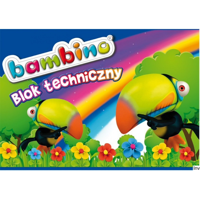 Blok techniczny BAMBINO A4 10 kartek St.Majewski, gramatura 115 g/m2, kolorowy, z tekturowym podkładem