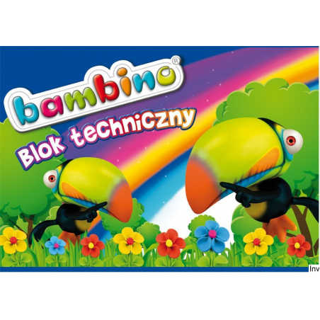 Blok techniczny BAMBINO A4 10 kartek St.Majewski, gramatura 115 g/m2, kolorowy, z tekturowym podkładem