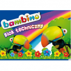 Blok techniczny BAMBINO A4 10 kartek St.Majewski, gramatura 115 g/m2, kolorowy, z tekturowym podkładem
