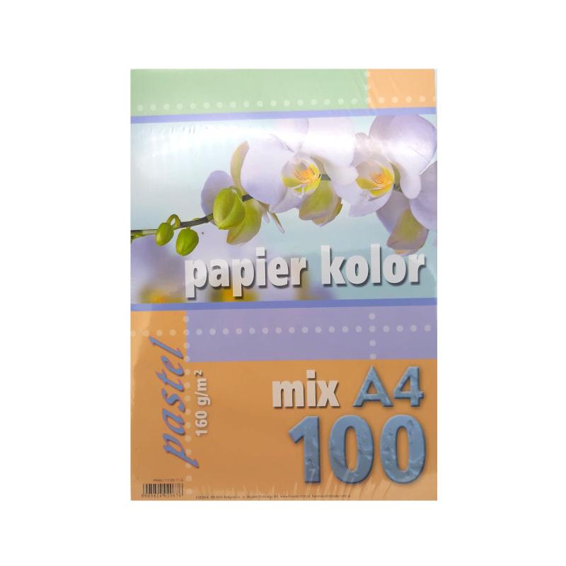 Papier xero A4 mix pastel 160g 100 arkuszy Kreska