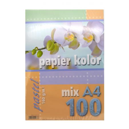 Papier xero A4 mix pastel 160g 100 arkuszy Kreska