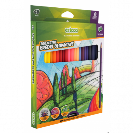 Kredki trójkątne Faber-Castell 48 kolorów z temperówką