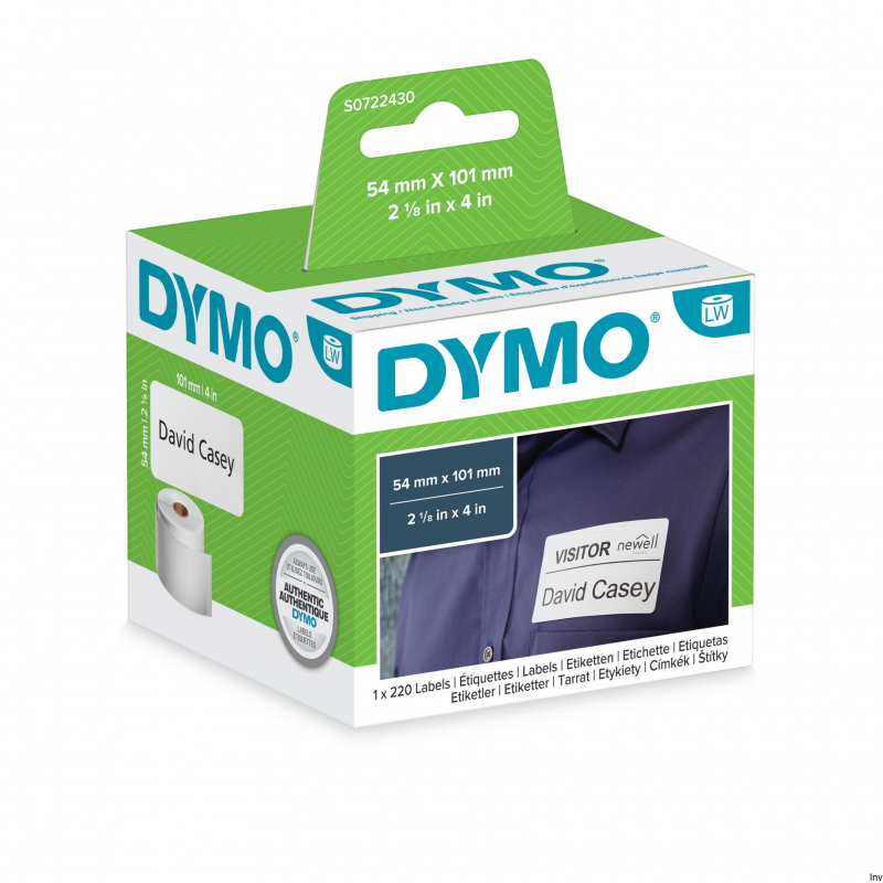 Dymo Identyfikator transportowy imienny 101 x 54 mm biały S0722430