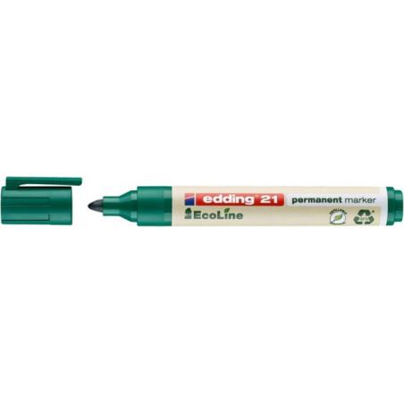 PAKIET Marker permanentny e-21 EDDING ecoLine, 1,5-3 mm, zielony