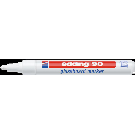 Marker Edding 90 do tablic szklanych biały 2-3mm