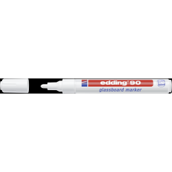 Marker Edding 90 do tablic szklanych biały 2-3mm