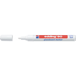 Marker Edding 90 do tablic szklanych biały 2-3mm