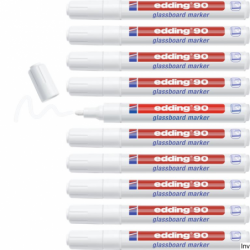 Marker Edding 90 do tablic szklanych biały 2-3mm