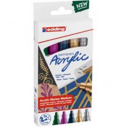 Marker akrylowy e-5100 EDDING, 2-3 mm, 5 szt., mix kolorów