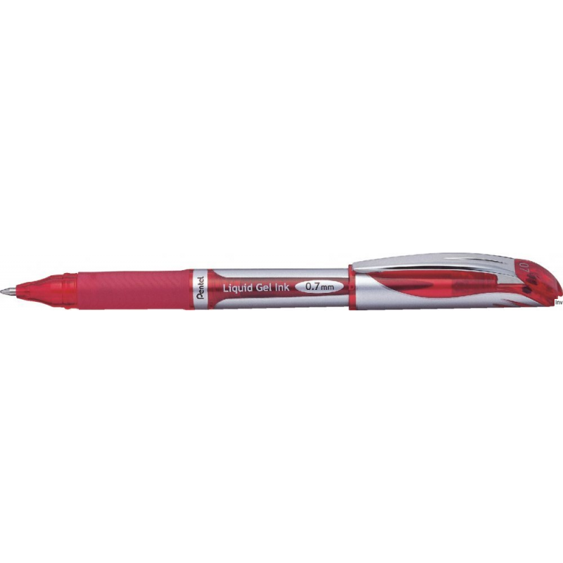 Pióro kulkowe 0,7 mm EnerGel czerwone BL57-B Pentel z tuszem żelowym, proekologiczne