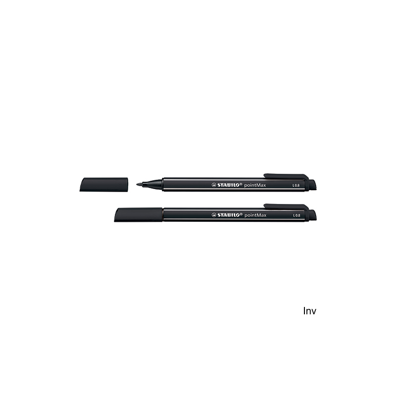 Cienkopis STABILO pointMAX czarny 0,8 mm, tusz wodny, wytrzymała końcówka