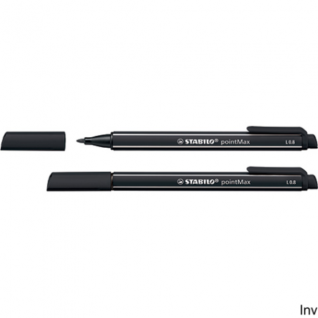 Cienkopis STABILO pointMAX czarny 0,8 mm, tusz wodny, wytrzymała końcówka