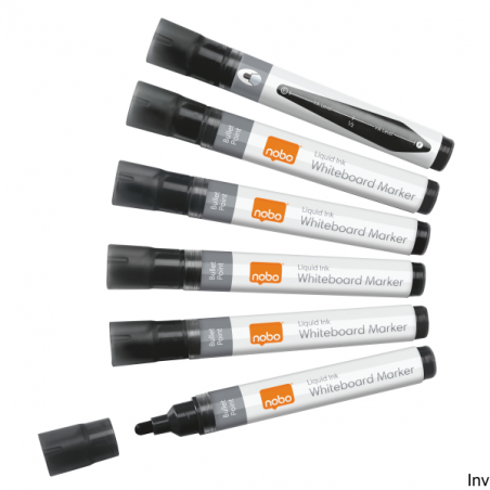 Markery suchościeralne Nobo Liquid Ink czarne 10 sztuk