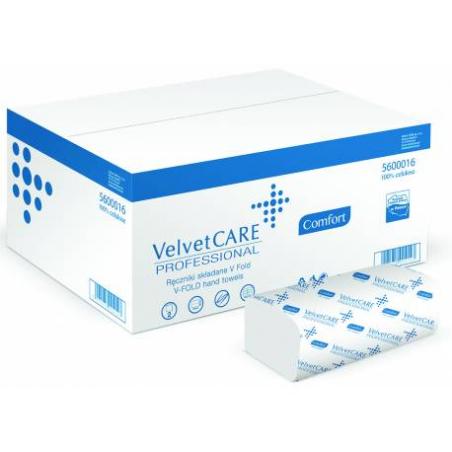 Ręczniki składane ZZ celulozowe VELVET Economy, 2-warstwowe, 3000 listków, 20szt., białe - 1