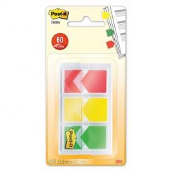 Zakładki indeksujące POST-IT (682-ARR-RYG), PP, 23,8x43,2mm, strzałka, 3x20 kart., mix kolorów - 1