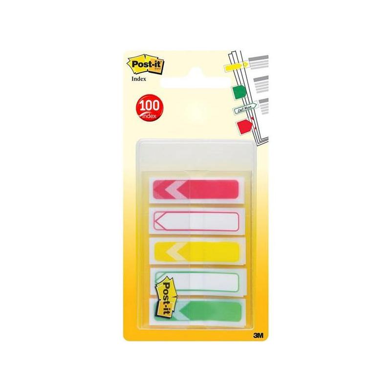 Zakładki indeksujące POST-IT (684-ARR-RYG), PP, 11,9x43,2mm, strzałka, 5x20 kart., mix kolorów - 1