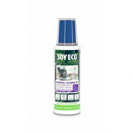 Zestaw 2w1 do czyszczenia ekranów SOYECO, Eco, środek czyszczący 100 ml + mikrofibra 20x20